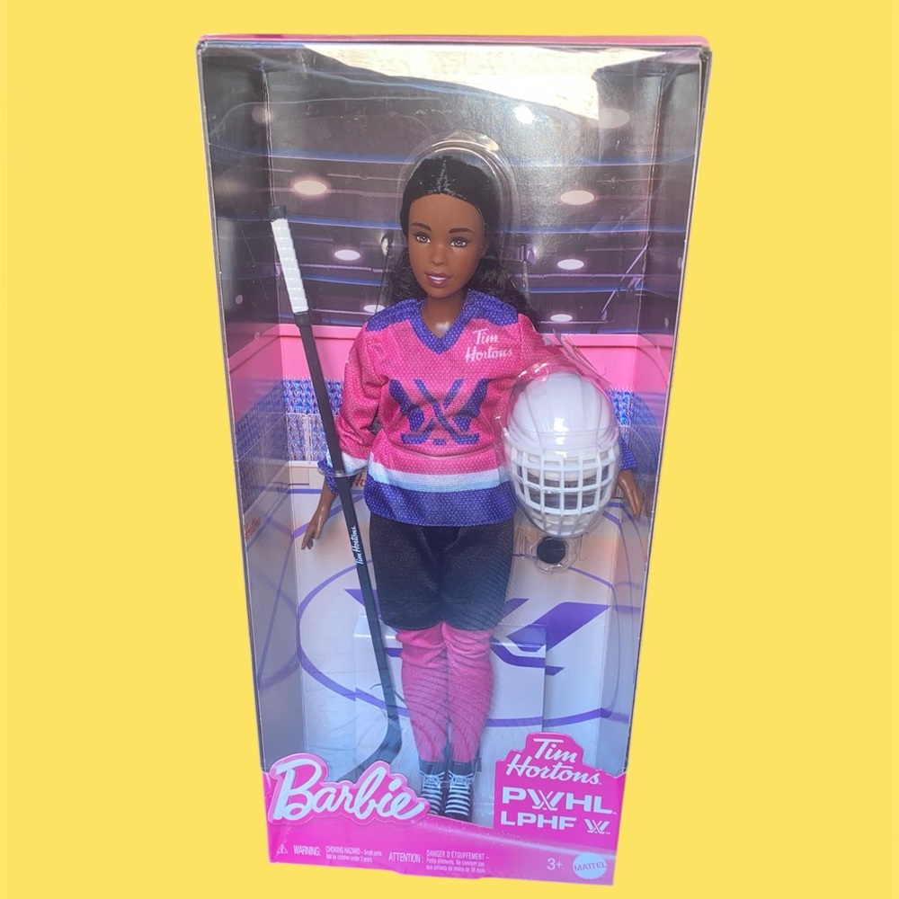Official Barbie x Tim Hortons
Pink and Blue Hockey Doll